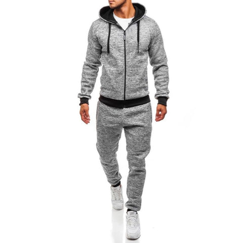 ZOGAA Plus Size Mens Sports Suit Casual Solid Streetwear Men Tracksuit 2 Piece Set Pants and Tops Gym Jogger Track Suit for Men