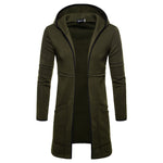 Mens New Style Autumn Winter Coat Warm  Trench New Fashion Long Overcoat Casual Solid Outwear Cardigan