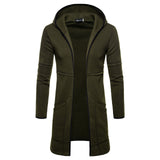 Mens New Style Autumn Winter Coat Warm  Trench New Fashion Long Overcoat Casual Solid Outwear Cardigan