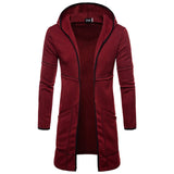 Mens New Style Autumn Winter Coat Warm  Trench New Fashion Long Overcoat Casual Solid Outwear Cardigan