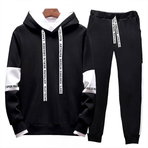 Men Two Pieces Set New Fashion Hooded Sweatshirts Sportswear Men Tracksuit Hoodie Autumn Men Brand Clothes Hoodies+Pants Sets