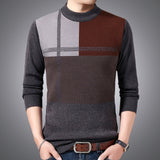 MIACAWOR Winter Warm Wool Sweater Mens Patchwork Pullover Men Knitted  Jumper Sweater O-Neck Sueter Hombre Plus Size Y176